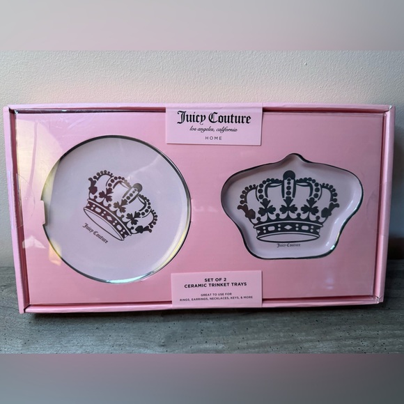 Juicy Couture Accessories - Juicy Couture Pink Ceramic Crown Trinket Trays (Set of 2)